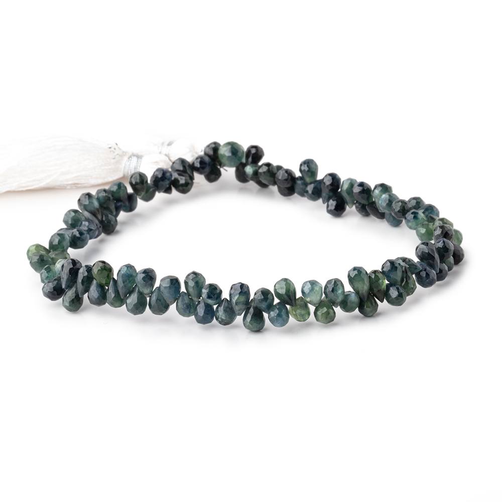 5x4-7x4mm Blue & Green Sapphire Faceted Tear Drop Beads 9 inch 100 pieces