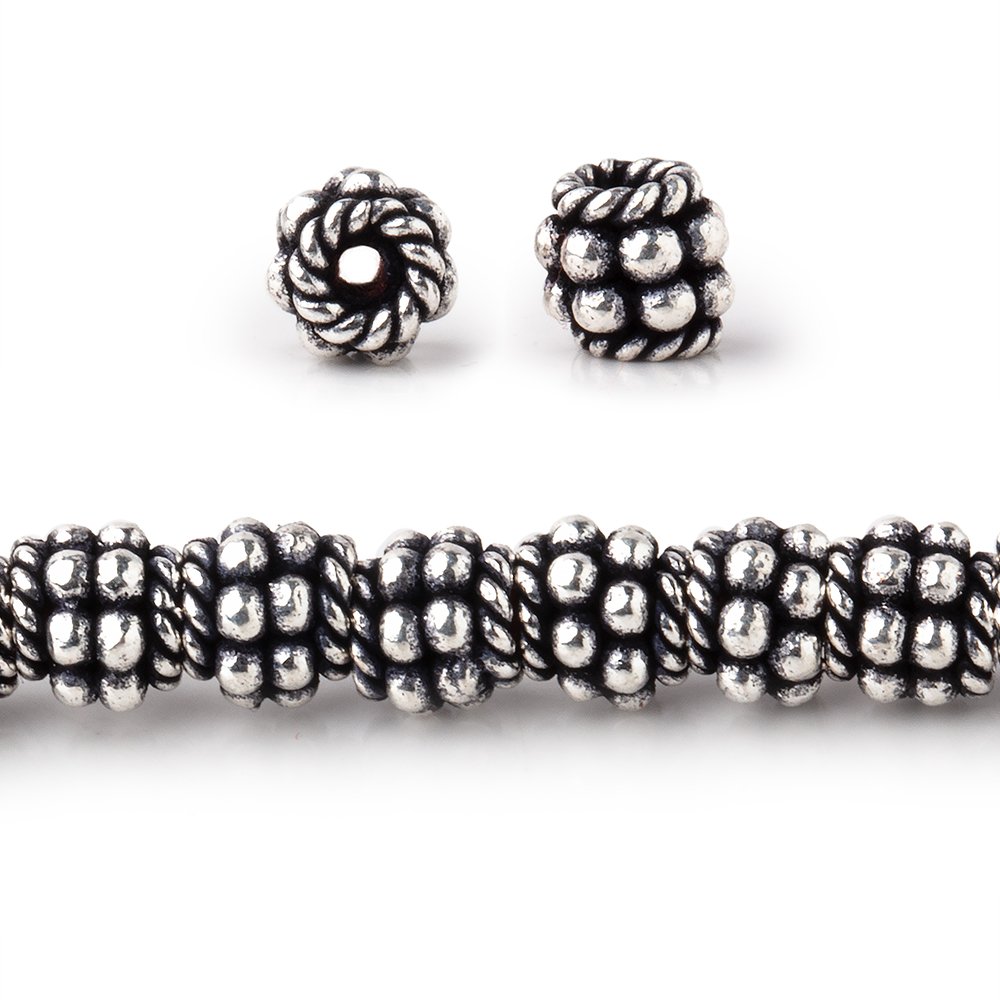 5x4.5mm Double Daisy Stack Spacer Beads 8 inch 43 pieces