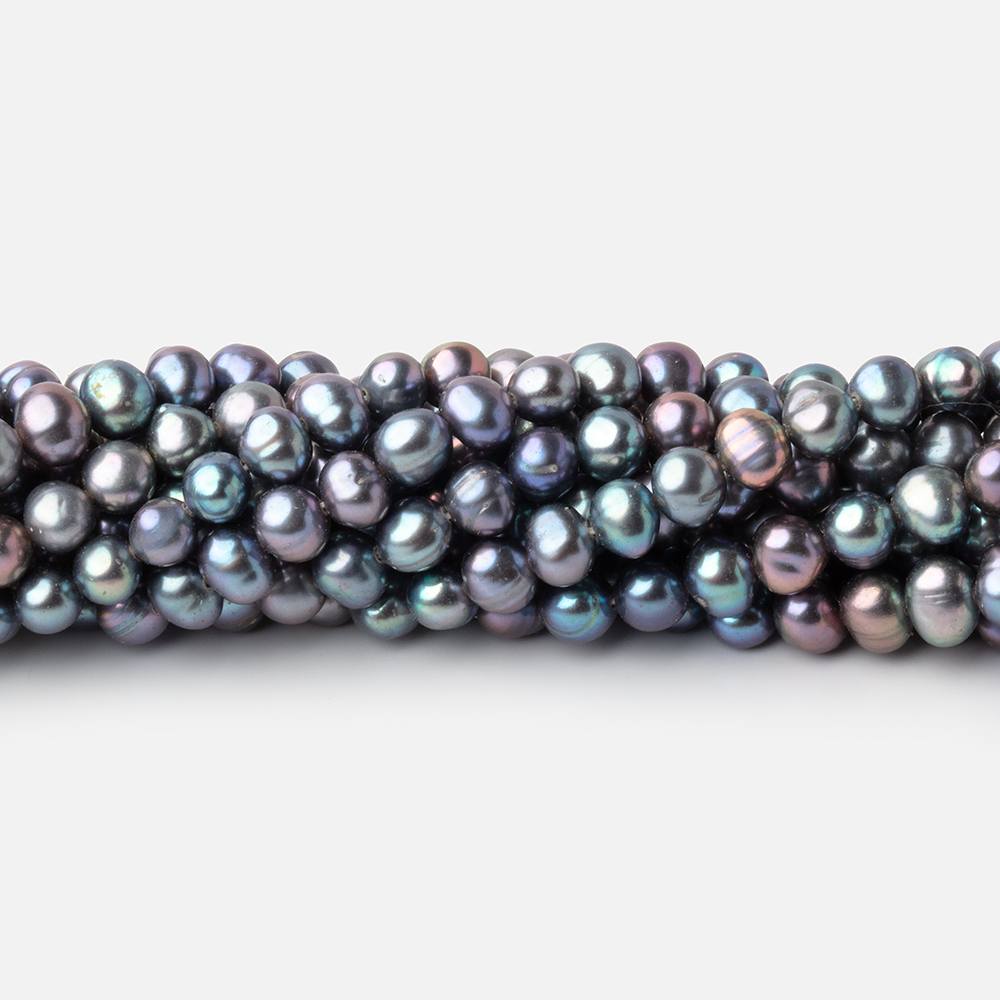 5x4mm Peacock Side Drill Baroque Freshwater Pearls 16 inch 96 Beads AA