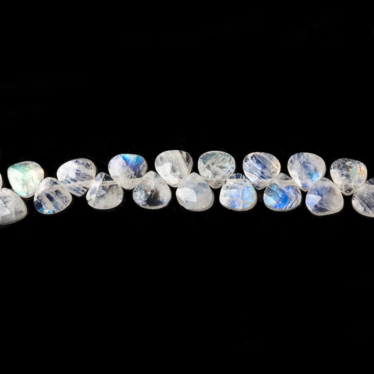 Rainbow Moonstone Heart Micro-Briolette Beads 6 inch 50 pieces