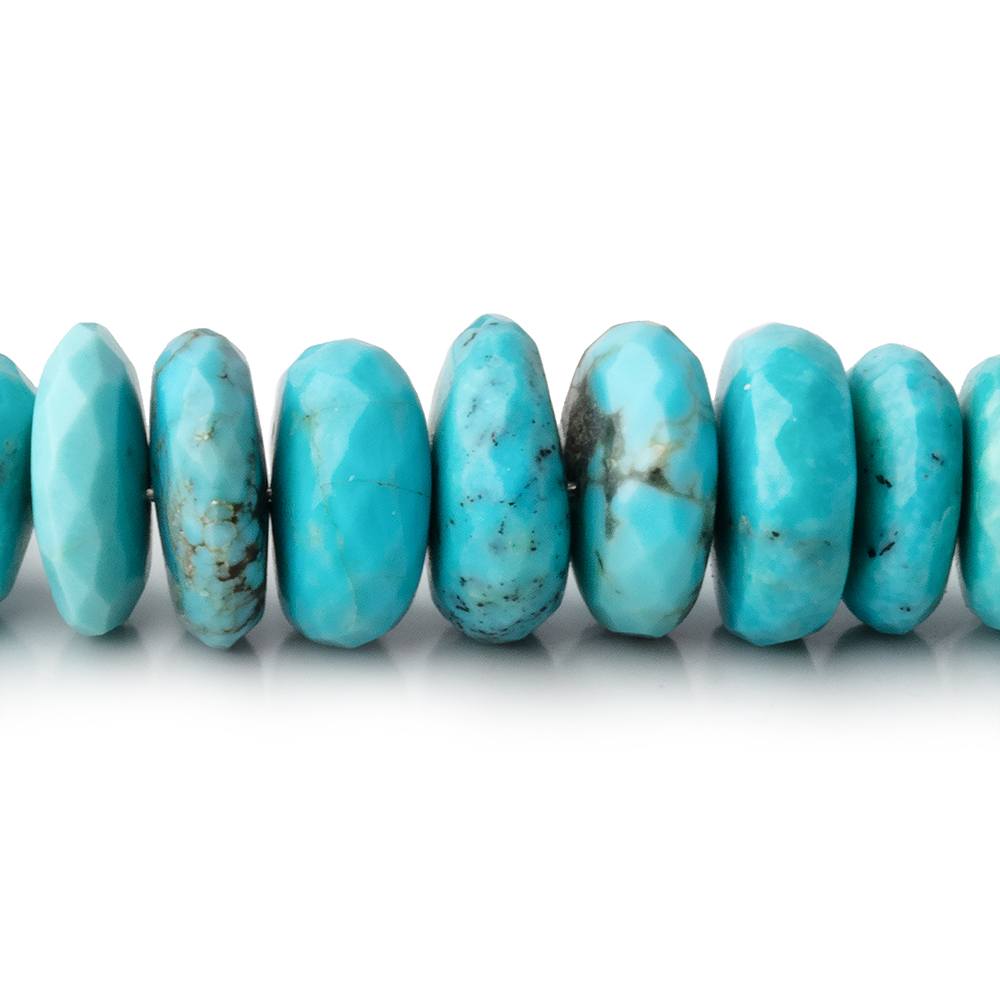 6-10mm Sleeping Beauty Turquoise Faceted Rondelle Beads 16 inch 100 pieces AA