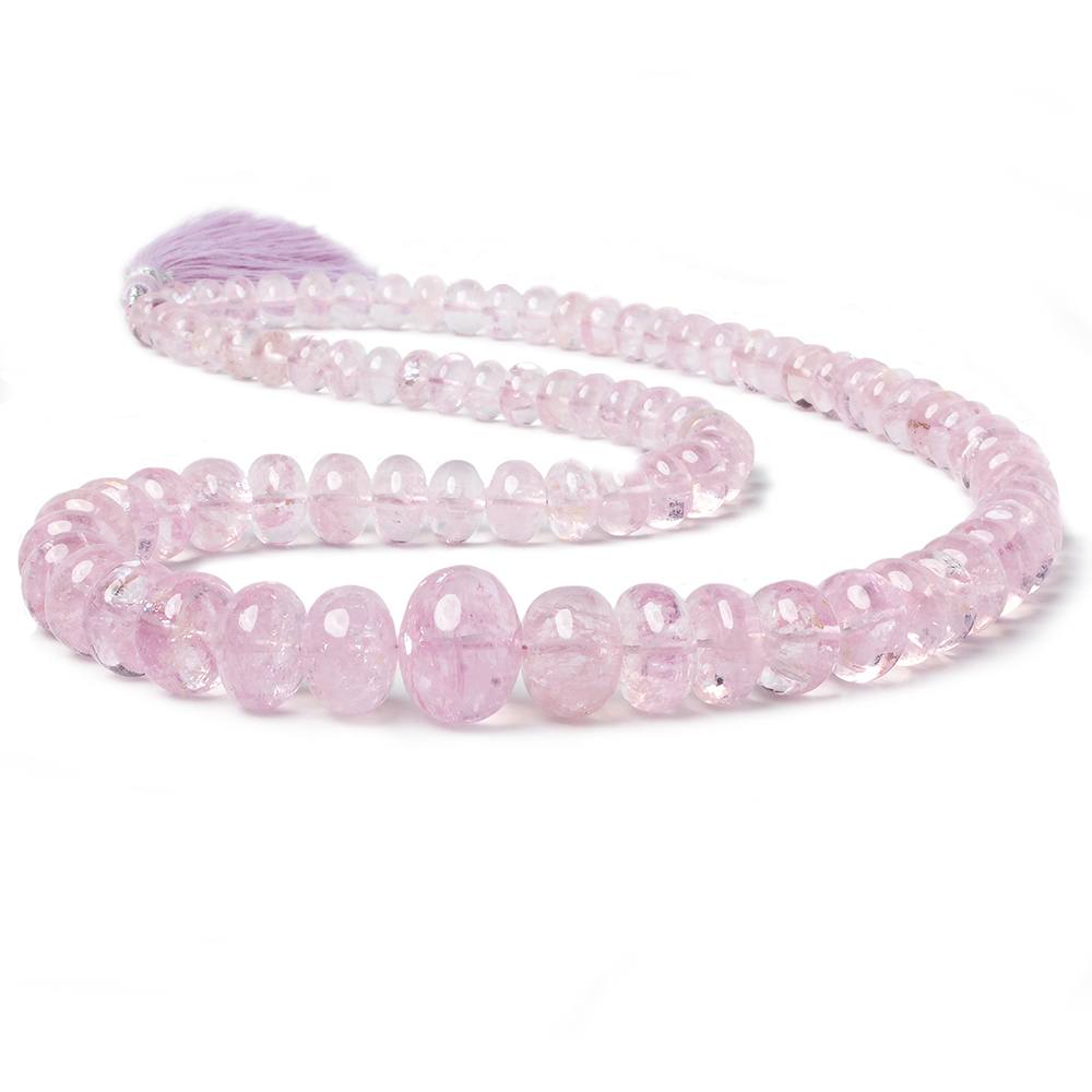 6-14mm Morganite Beads Plain Rondelle, AAA Grade 18 inch 87 pieces