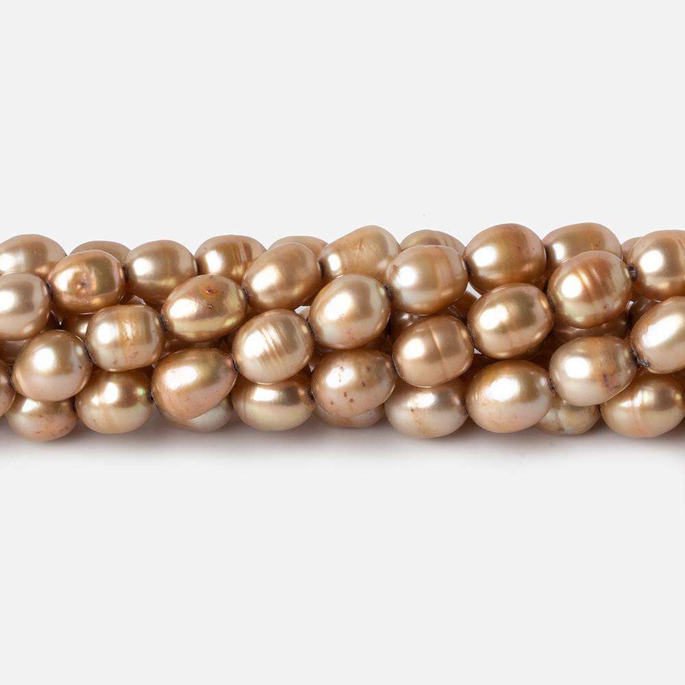 6-7mm Buttery Golden straight drilled oval pearls 15.5 inch 60 pieces