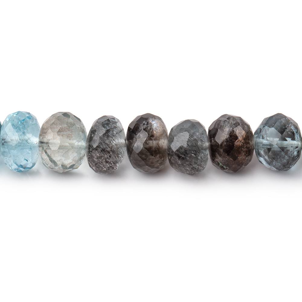 6-7mm Copper Moss Aquamarine Faceted Rondelle Beads 14 inch 75 pieces AAA