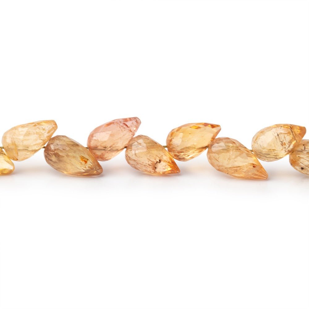 6-7mm Imperial Topaz Shoulder Drill Faceted Tear Drop 4 inch 17 Beads