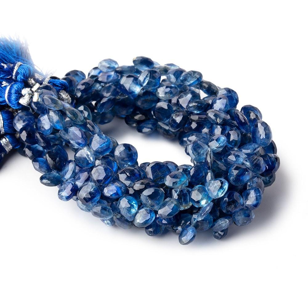 6-7mm Kyanite Faceted Heart Beads 7.5 inch 58 pieces AA