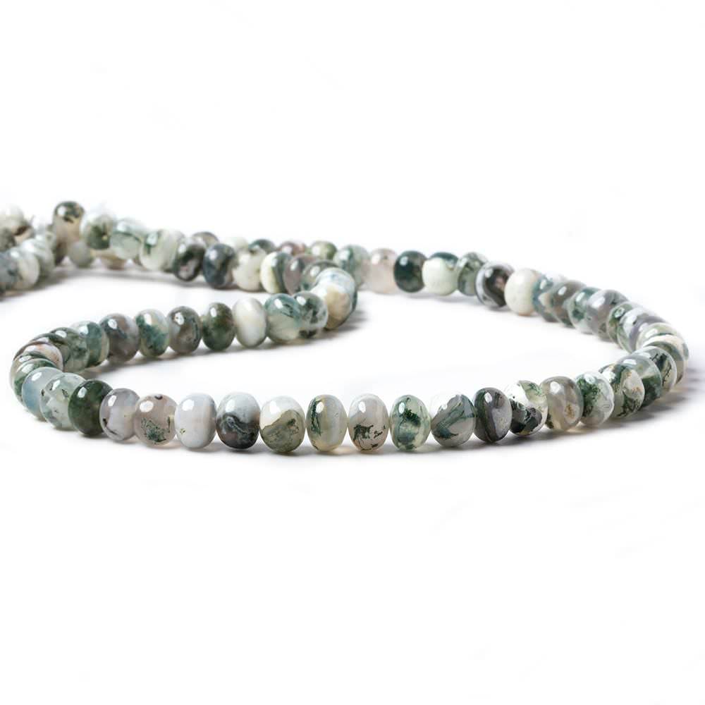 6 - 7mm Mossy Agate Plain Rondelle Beads 16 inch 77 pieces