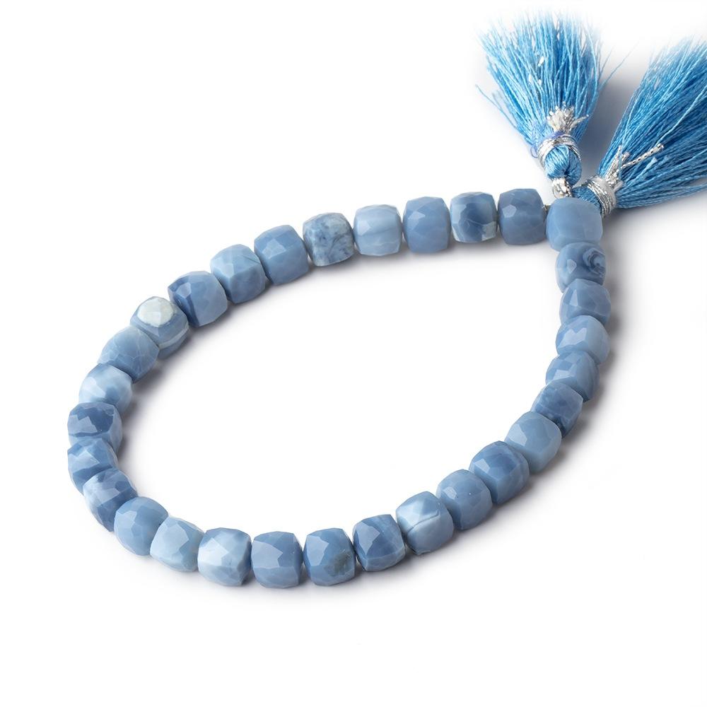 6-7mm Owyhee Denim Blue Opal Faceted Cube Beads 8 inch 29 pieces