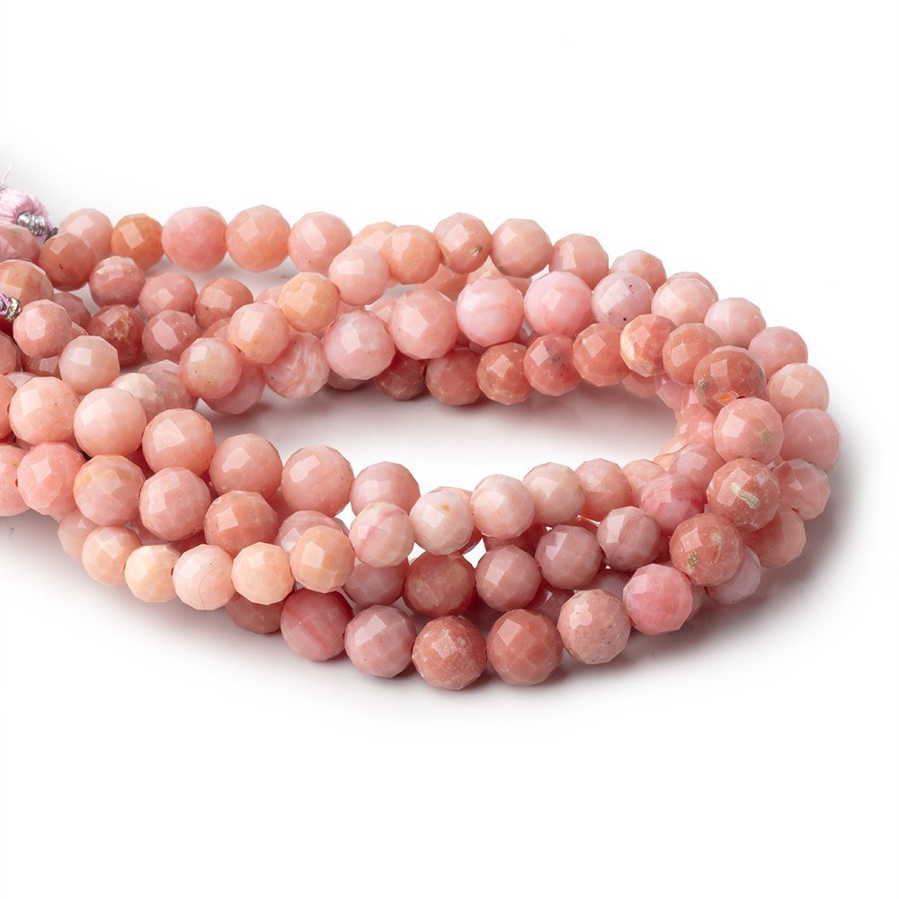 6-7mm Pink Peruvian Opal Faceted Round Beads 8 inch 30 pieces
