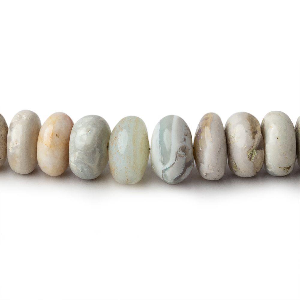 6-9.5mm Cream Australian Opal plain rondelles 18 inch 107 beads