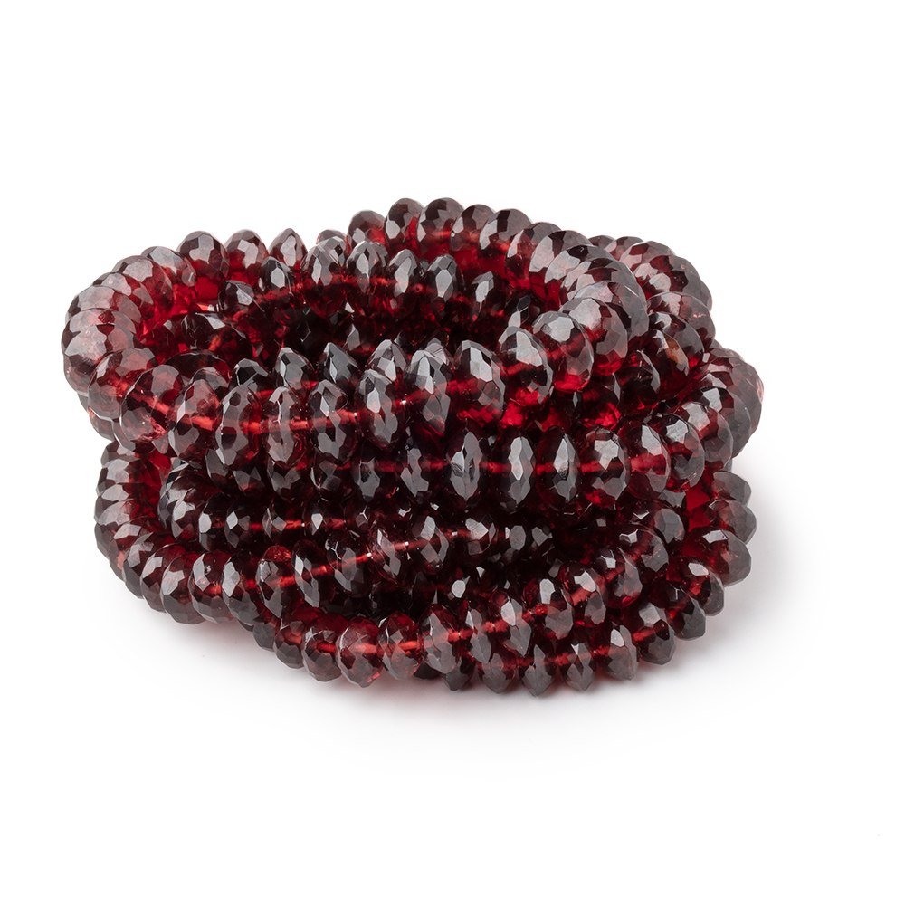 6-9mm Mozambique Garnet German Faceted Rondelles 16 inch 106 Beads