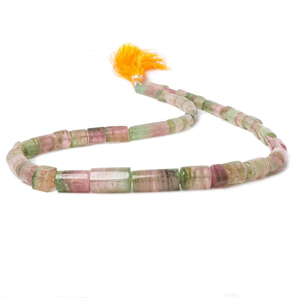 6.5-20mm Polychromatic and Watermelon Tourmaline Natural Crystal Tube Beads 20 inch 48 pcs