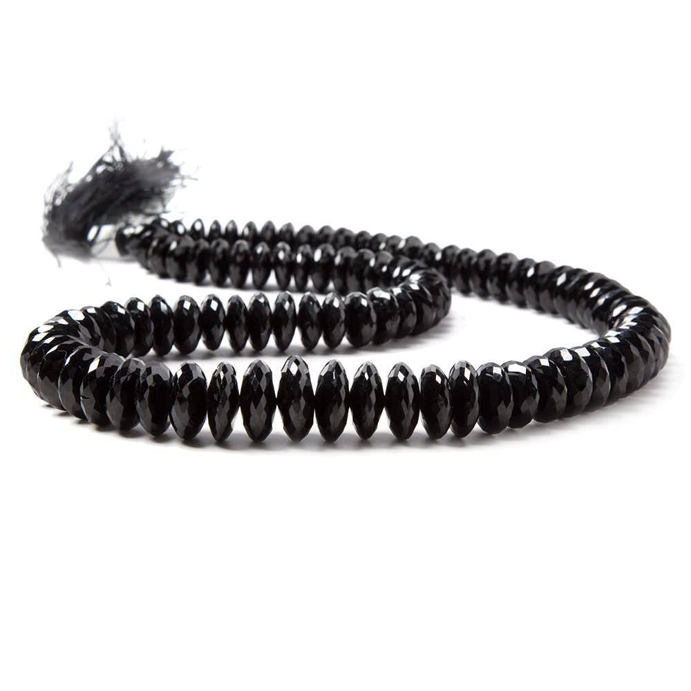 6-6.5mm Black Spinel Beads German Faceted Rondelle Beads 17 inch 130 pieces A Grade