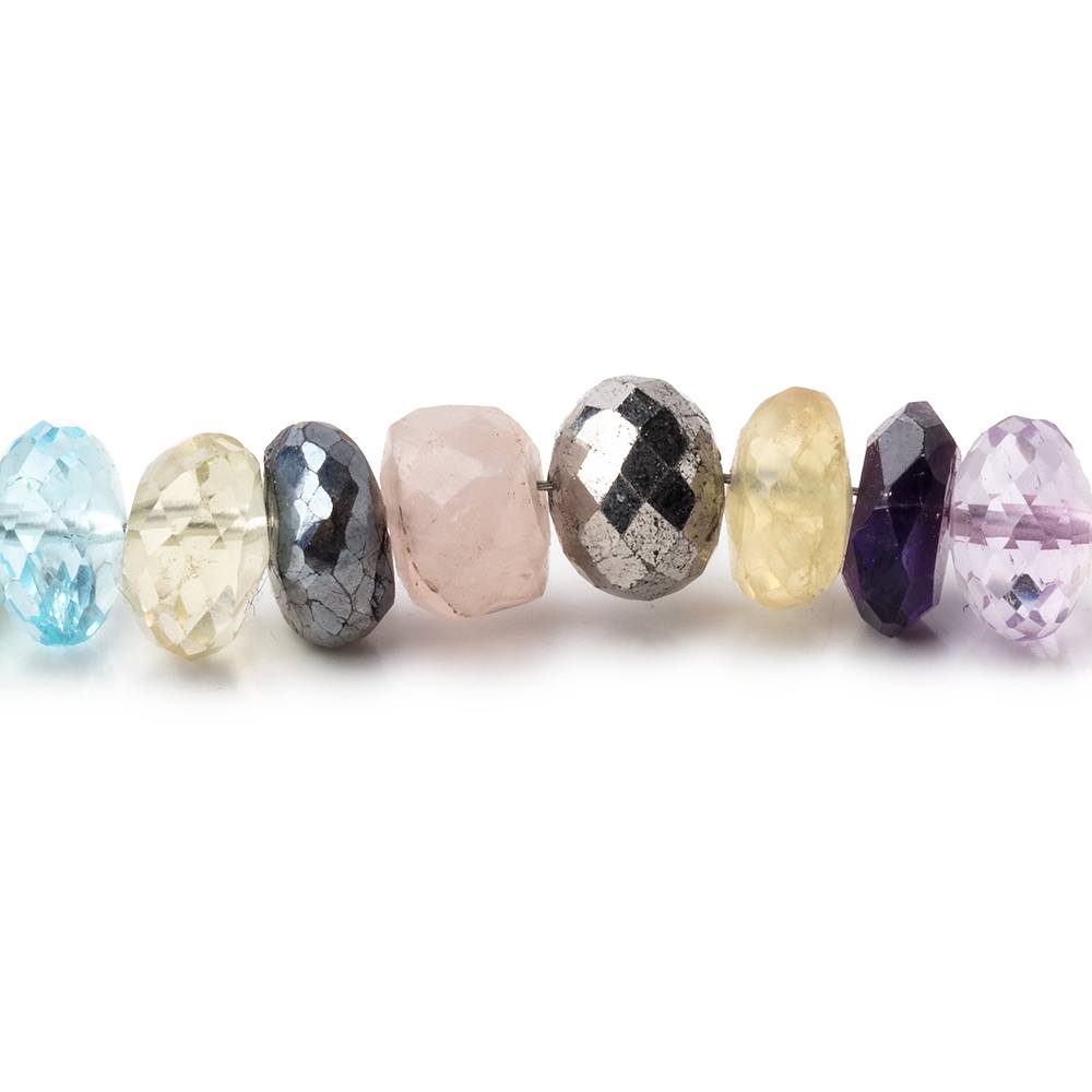 6.5-7mm Multi Gem Faceted Rondelle Beads 16 inch 100 pieces