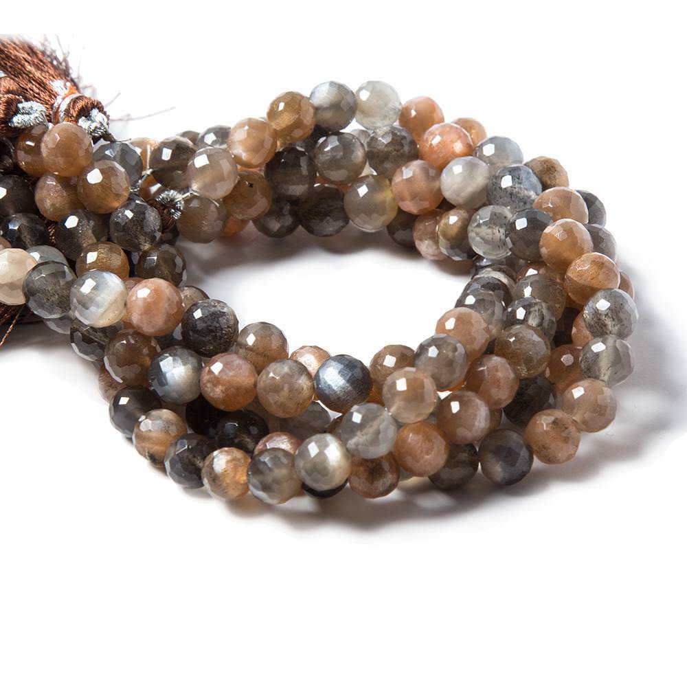 7.5mm Sunstone & Moonstone faceted rounds 27 beads