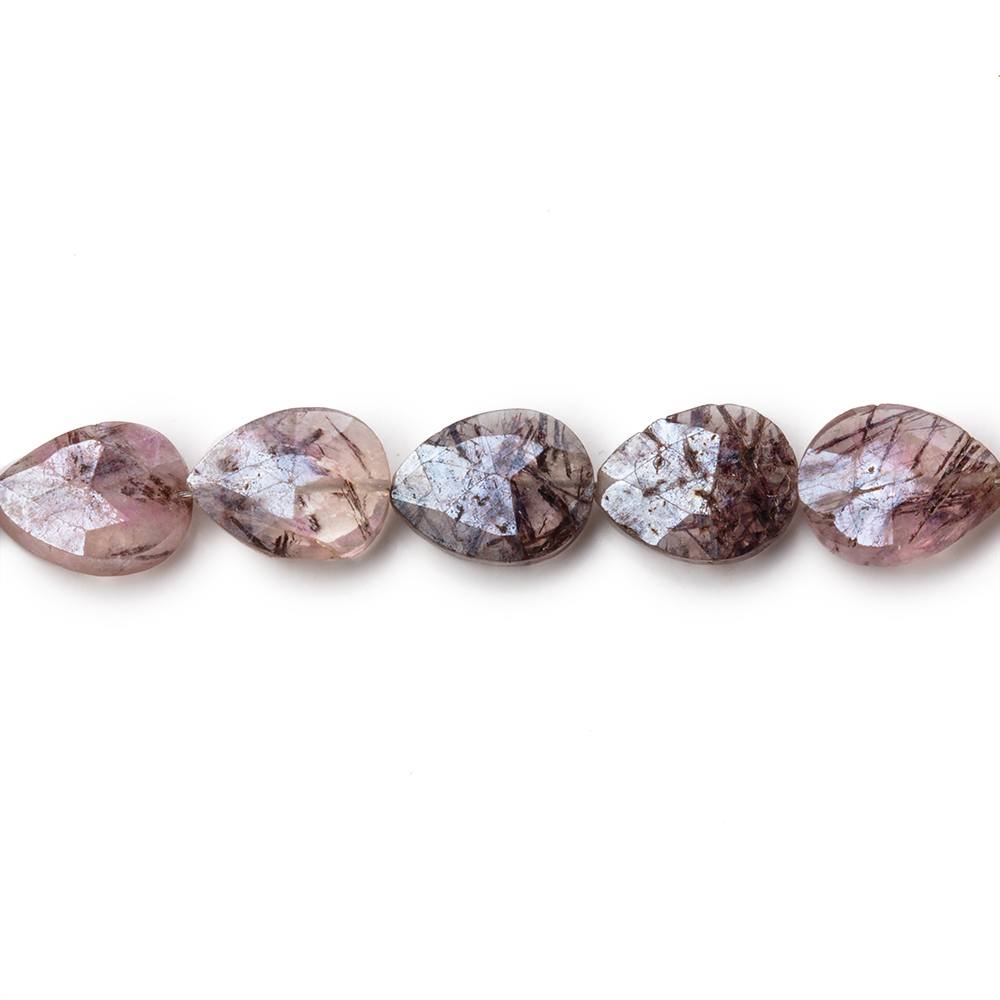 6.5-8mm Mystic Moss Amethyst Faceted Pear Beads 8 inch 23 pieces