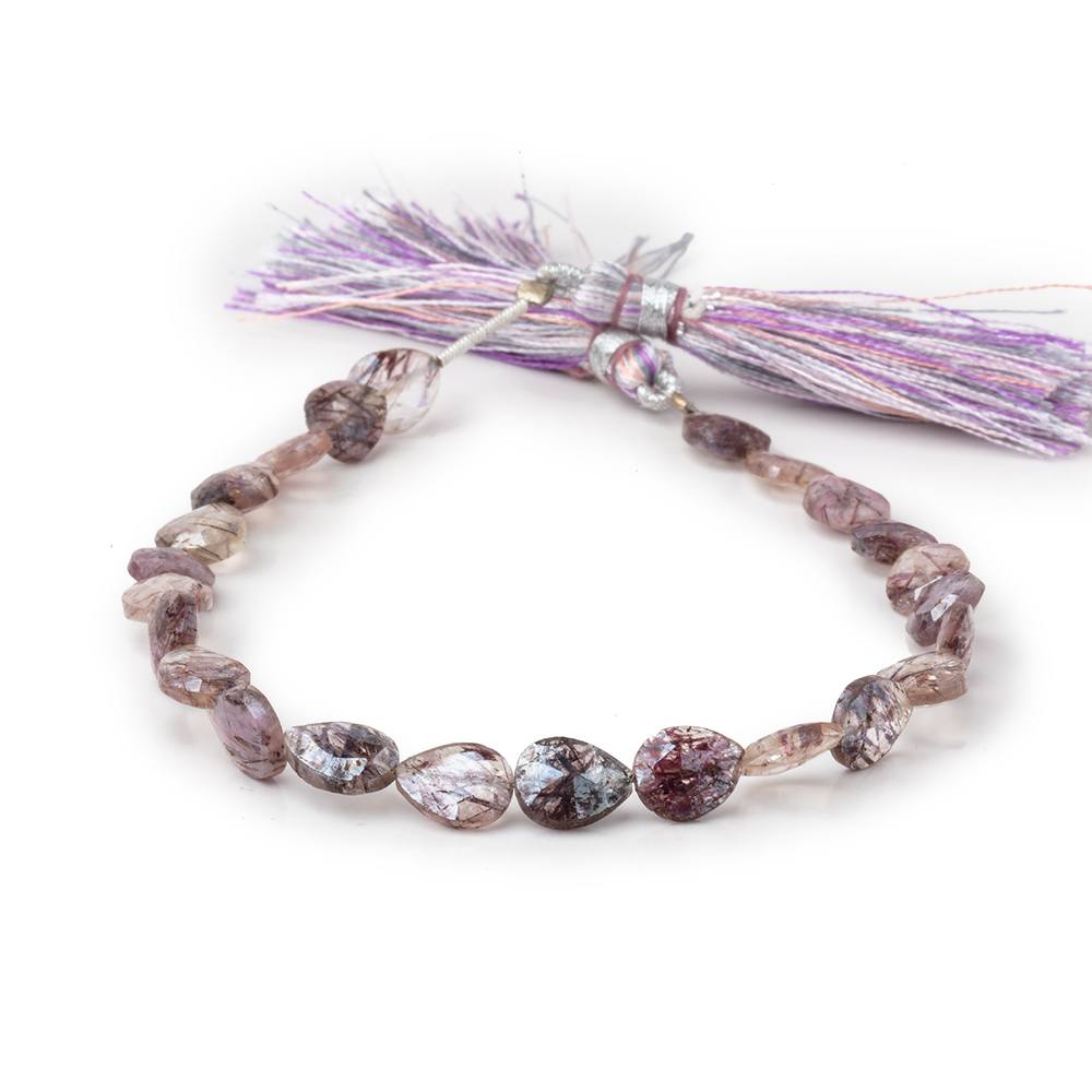 6.5-8mm Mystic Moss Amethyst Faceted Pear Beads 8 inch 23 pieces