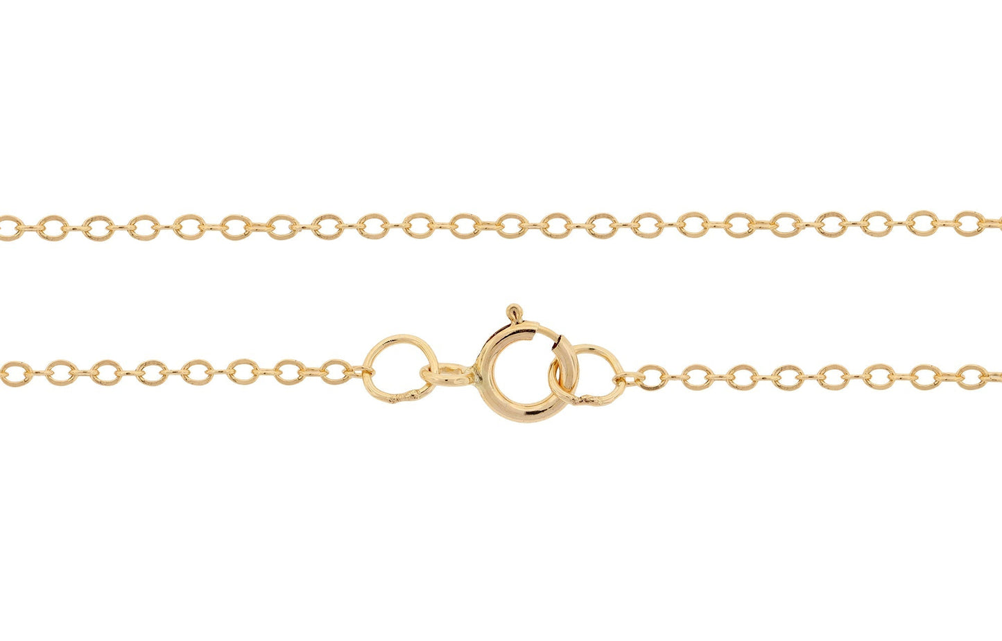 14Kt Gold Filled 1.4x1mm 20" Flat Cable Chain With Spring Ring Clasp - 1pc
