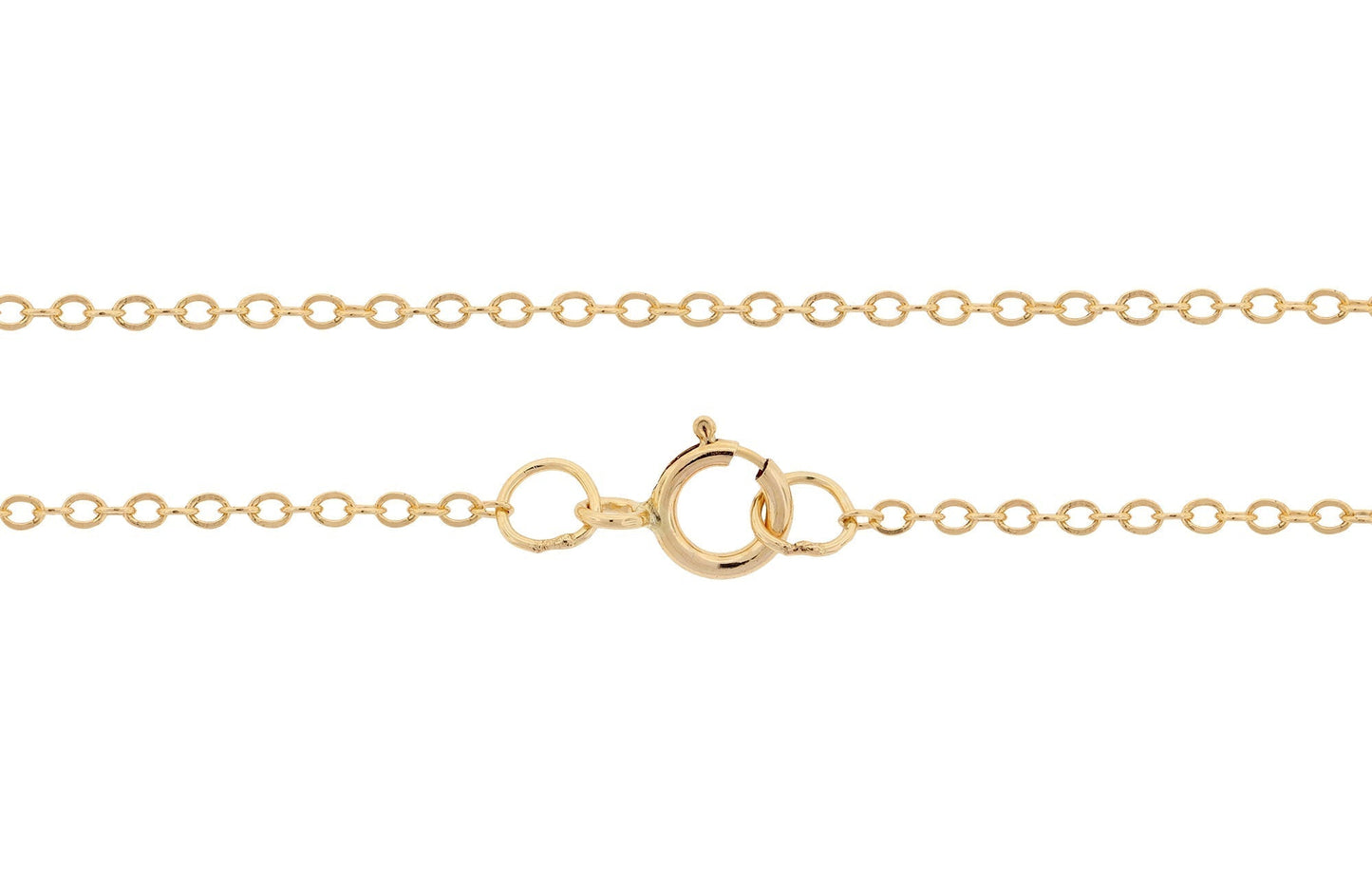 14Kt Gold Filled 1.4x1mm 22" Flat Cable Chain With Spring Ring Clasp - 1pc