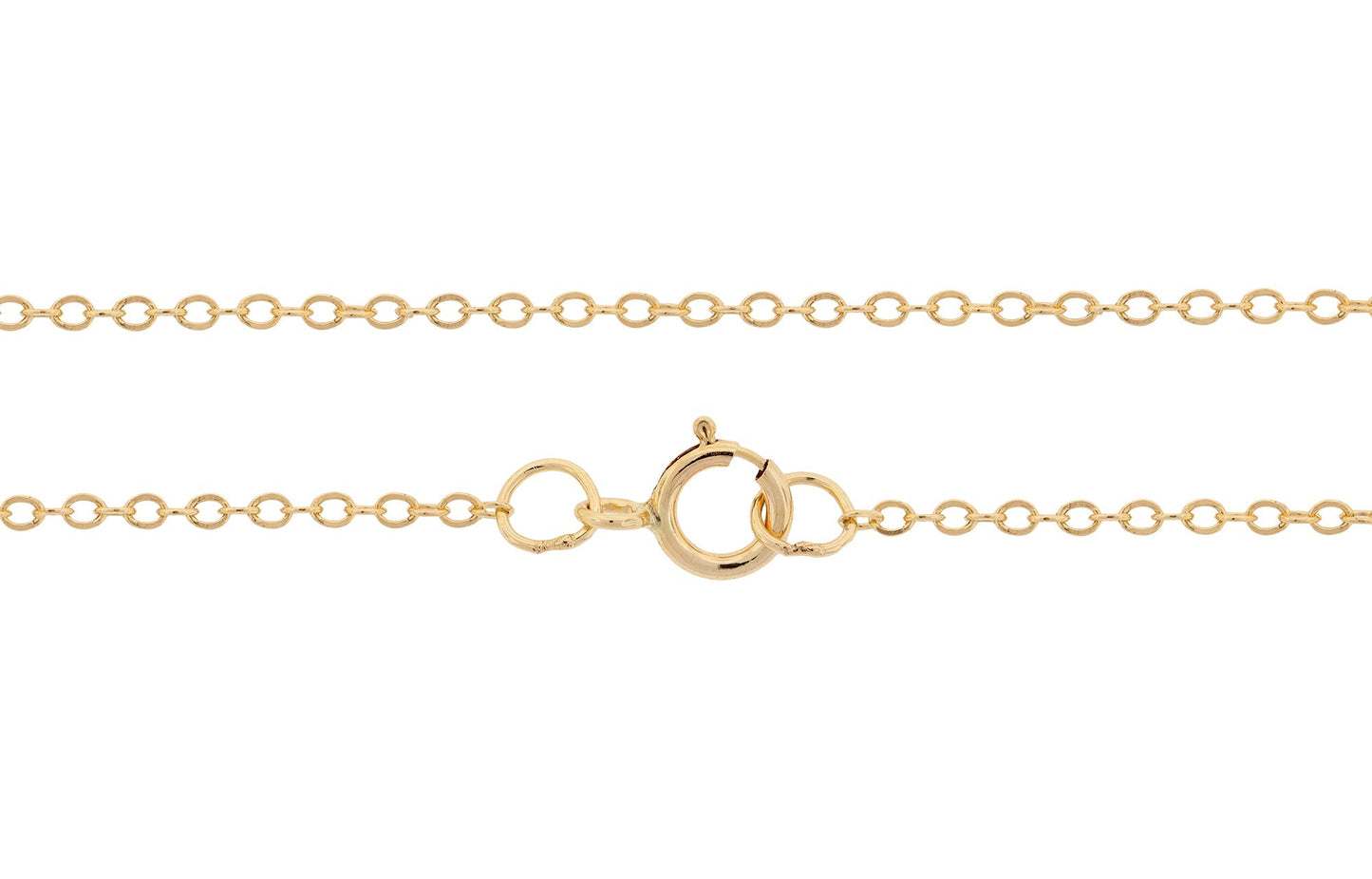 14Kt Gold Filled 1.4x1mm 18" Flat Cable Chain With Spring Ring Clasp - 1pc