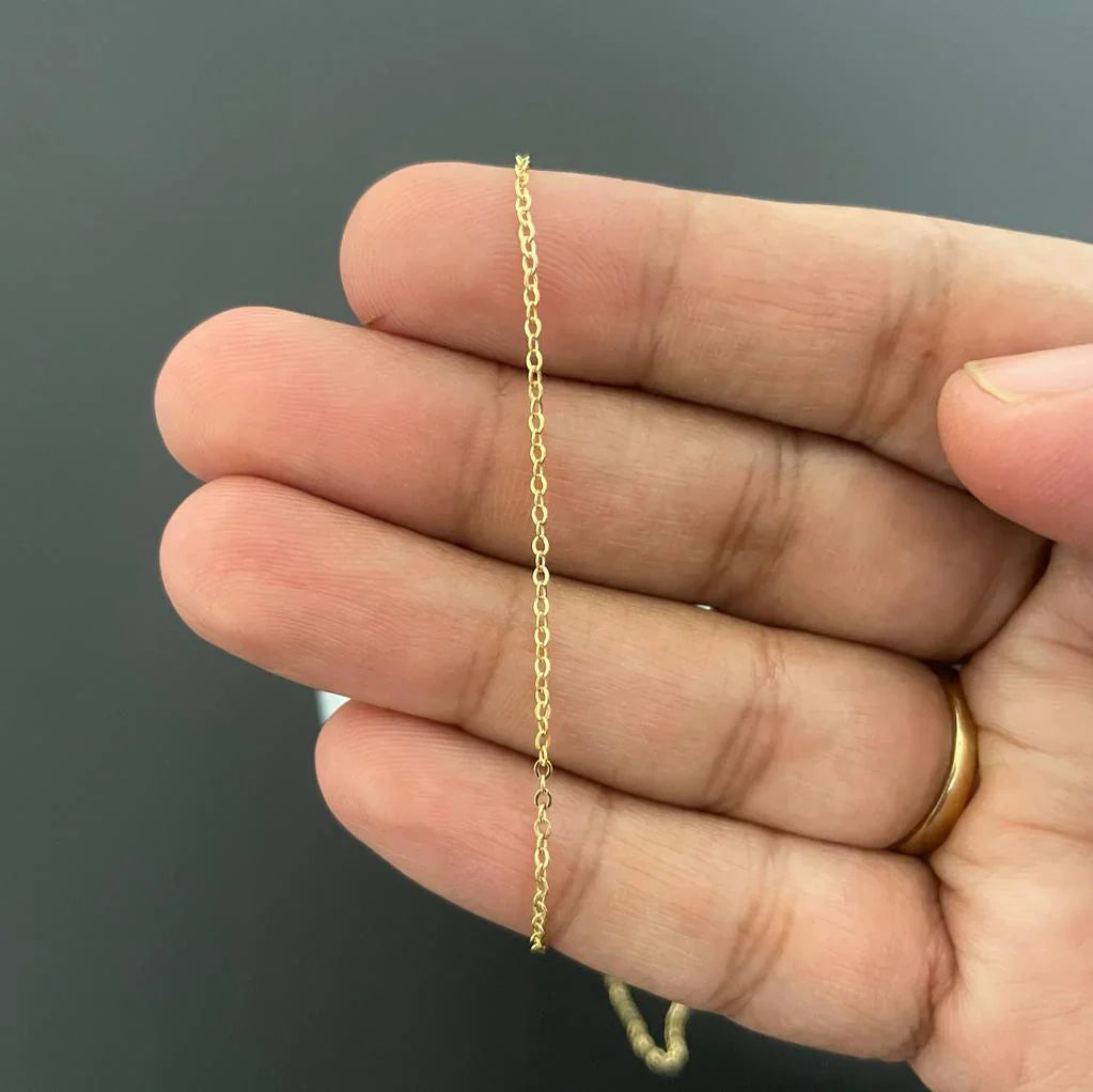 14Kt Gold Filled 1.3mm Flat Cable Chain -20ft
