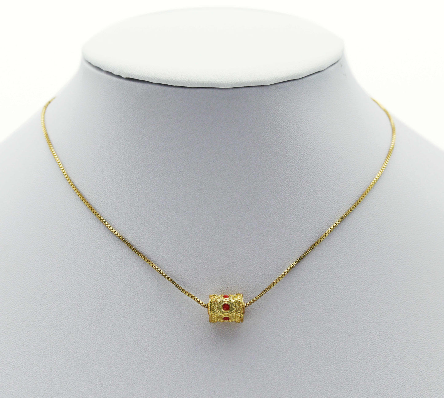 Gold Enamel Hexagon Tube Spacer Beads, Sku#LX61