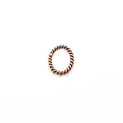 6mm Copper Oval Twisted Jumpring 50 pcs