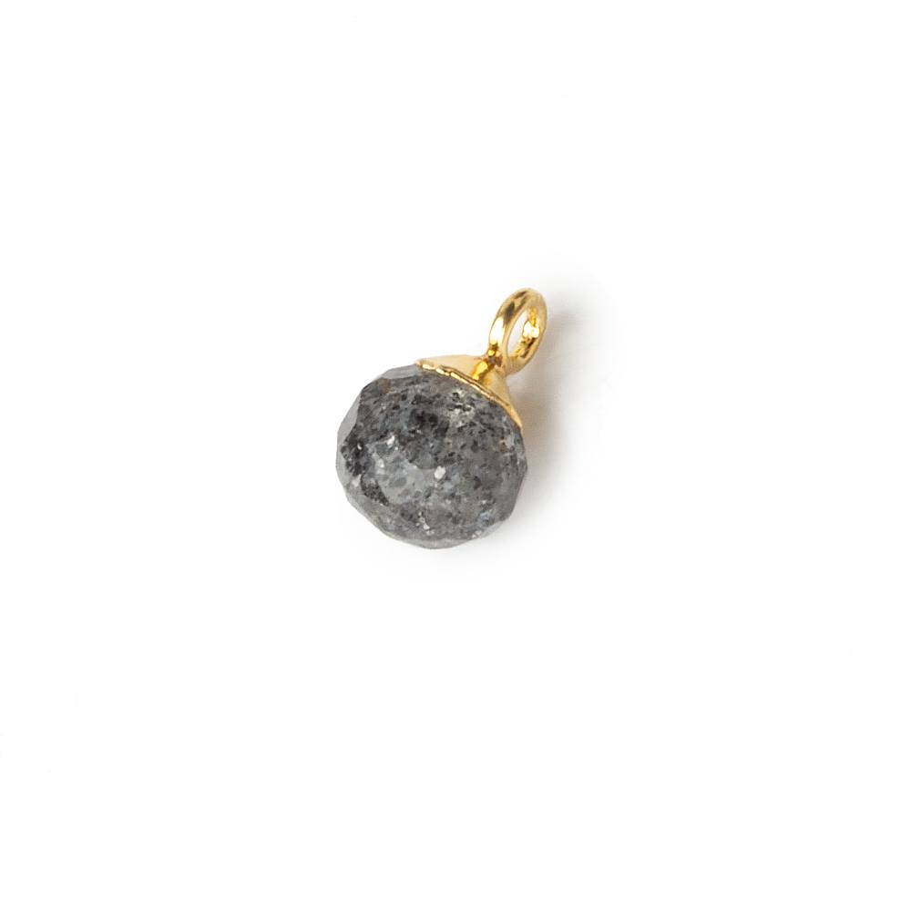 6mm Gold Leafed Celestial Quartz Faceted Candy Kiss Pendant 1 focal bead