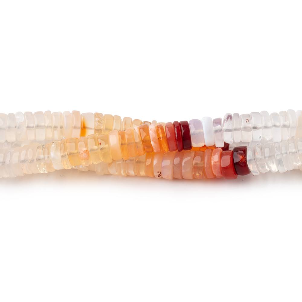 6mm Multi Color Mexican Fire Opal Plain Heishi Beads 8 inch 112 pieces