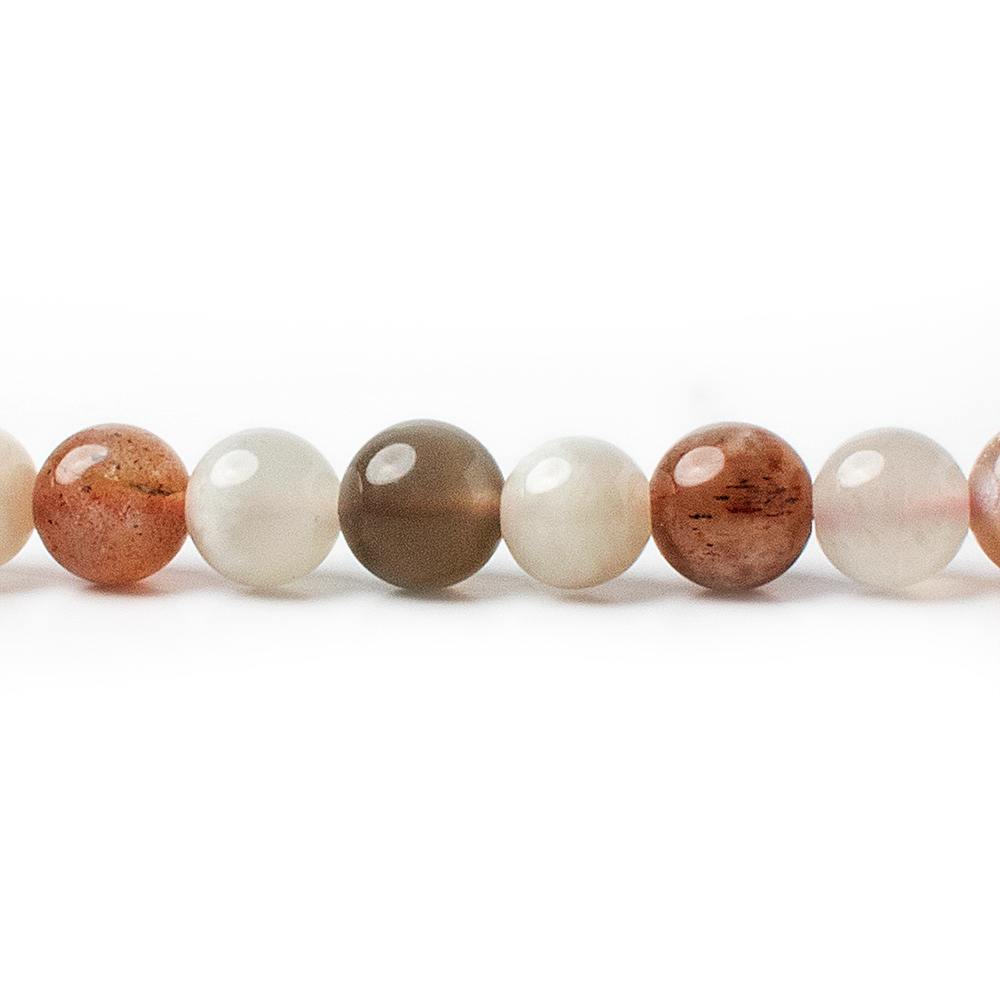 6mm Multi Color Moonstone Plain Rounds 16 inch 69 beads AA