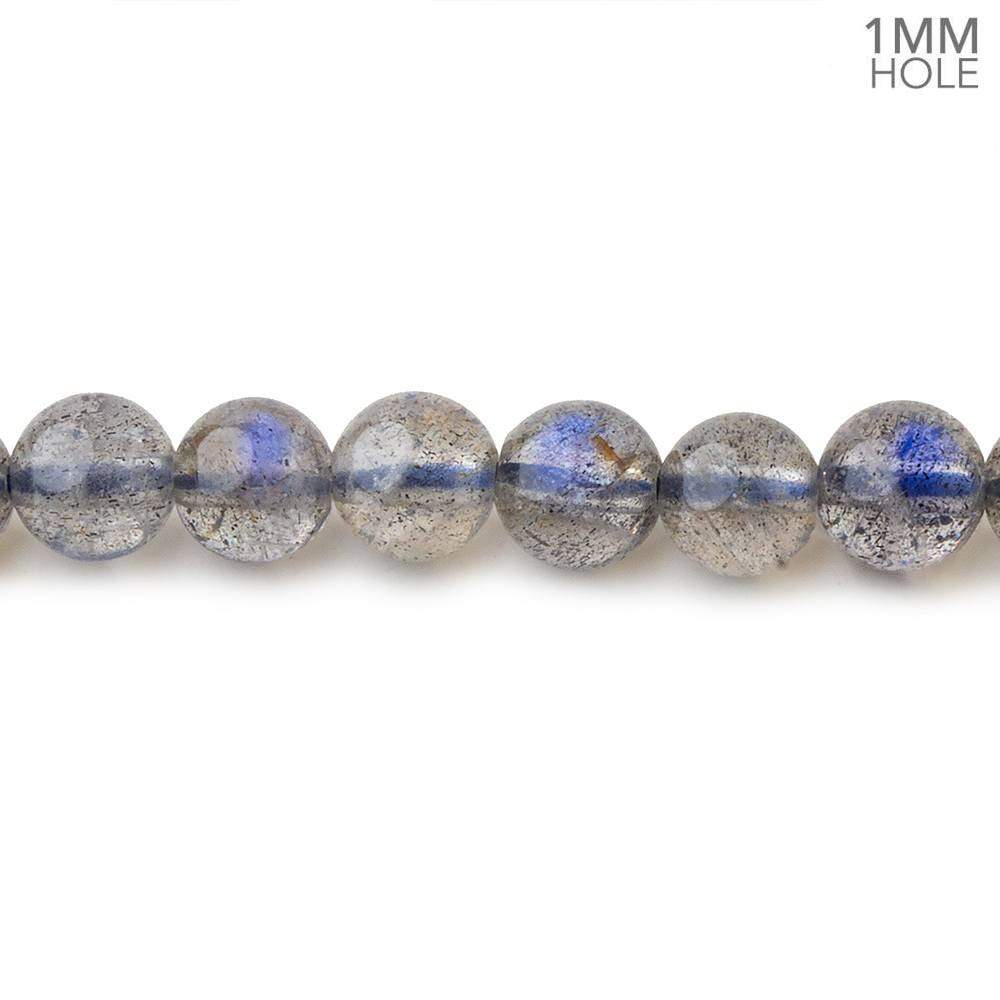 6mm Neon Blue Flash Labradorite Plain Rounds 16 inch 72 Beads AAA 1mm Hole