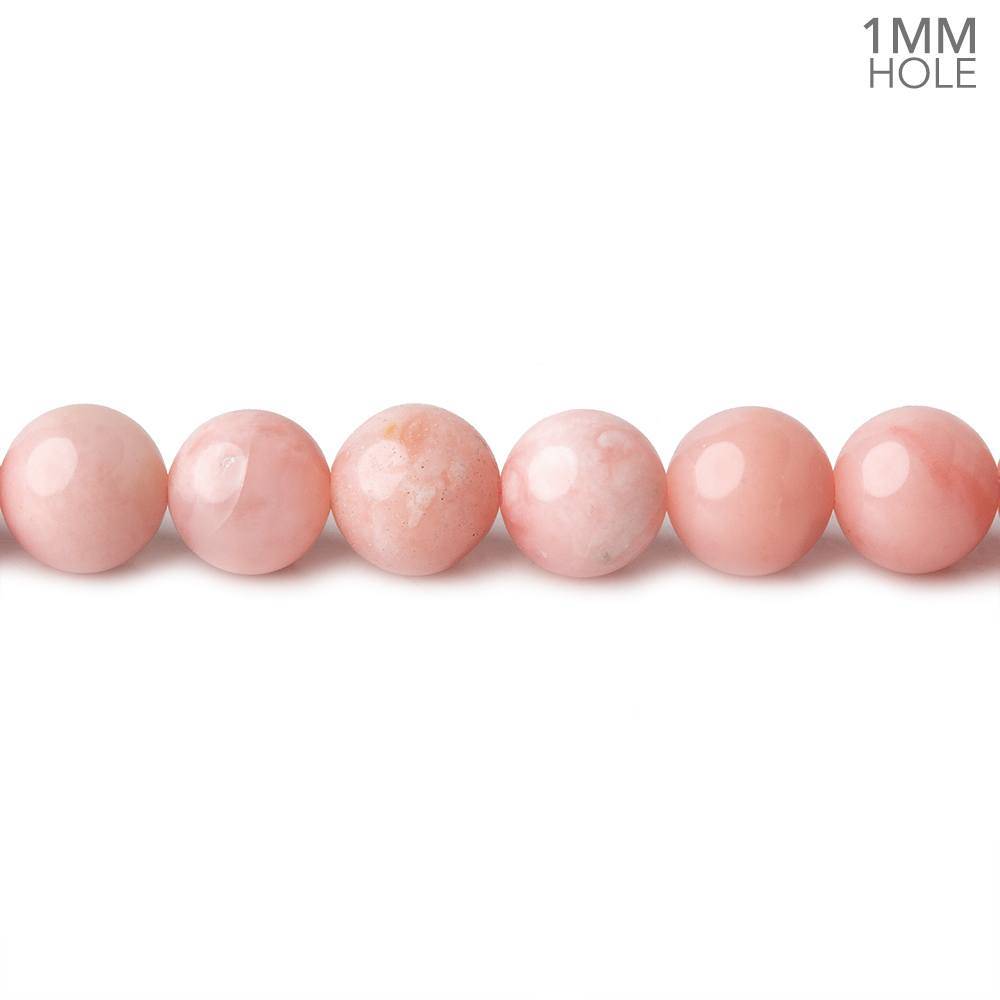6mm Pink Peruvian Opal plain round large hole beads 16 inch 69 pieces A