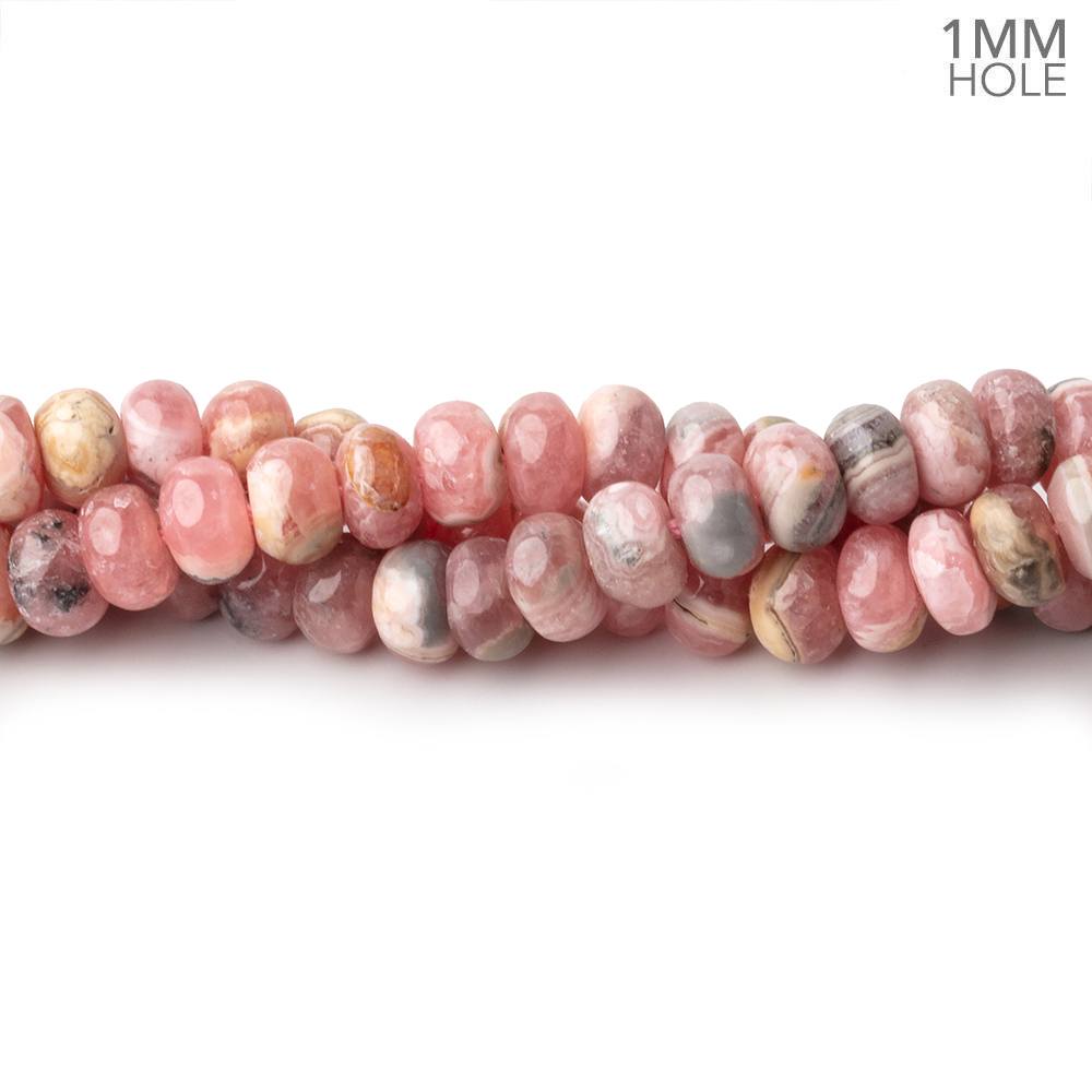 6mm Rhodochrosite Plain Rondelle Beads 16 inch 100 pieces 1mm hole