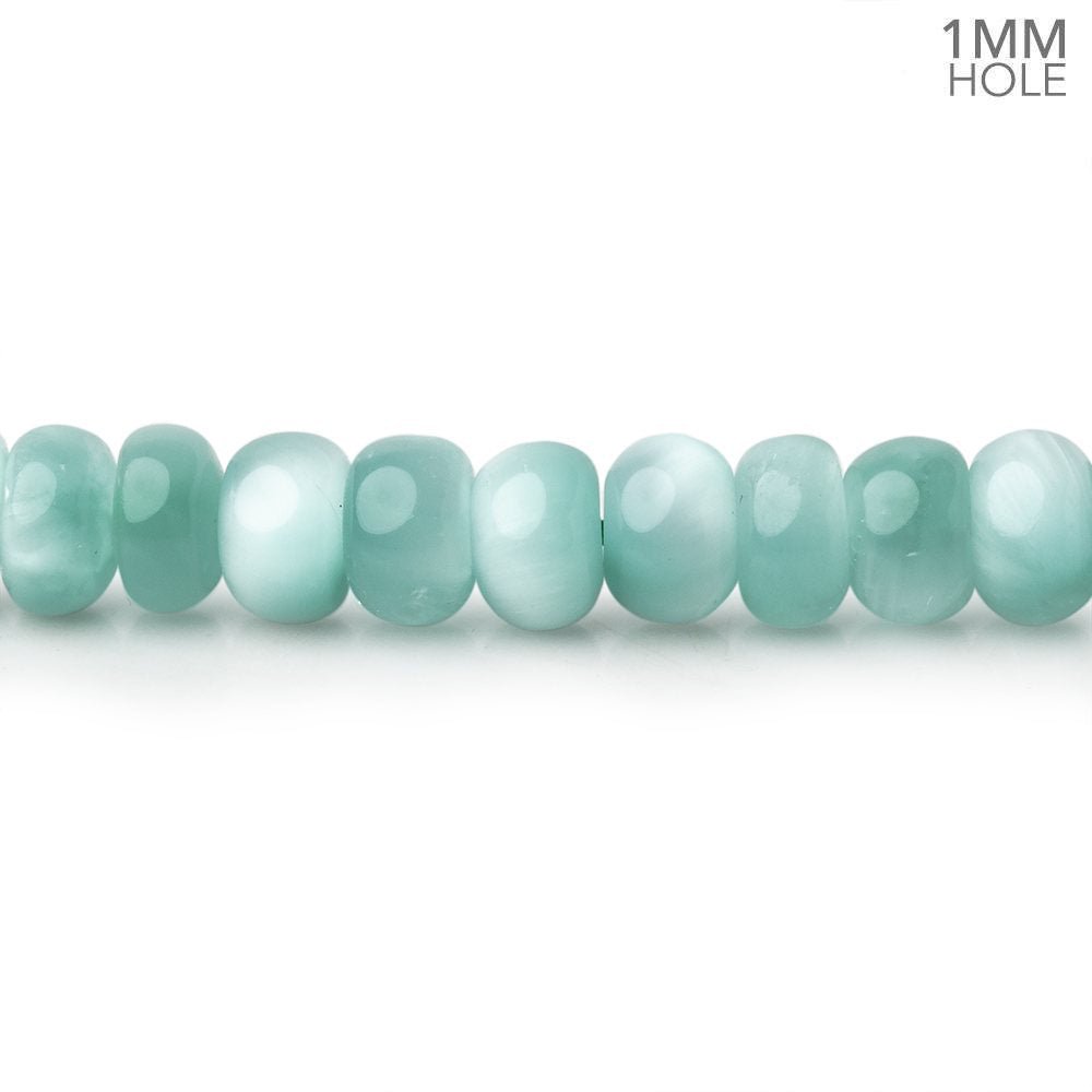6mm Russian Green Angelite Plain Rondelle Beads 15.5 inch 100 pieces AA