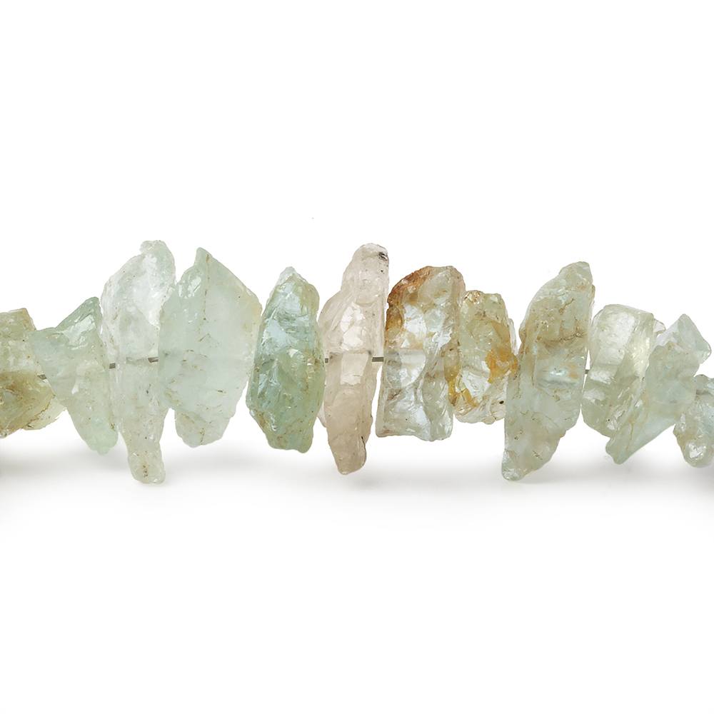 6x4-13x6mm Aquamarine & Helidor side drilled Natural Crystals 8 inch 50 pieces