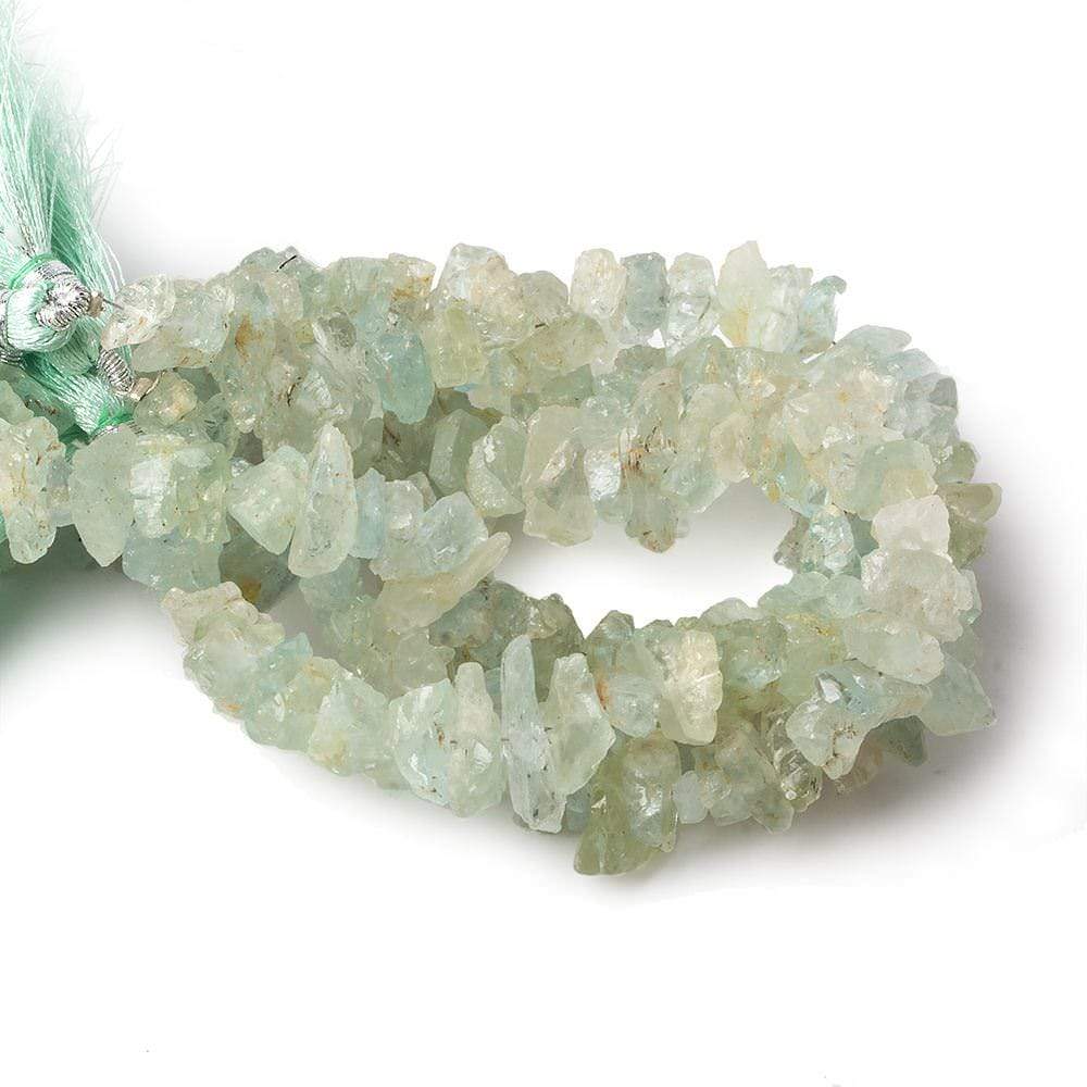 6x4-13x6mm Aquamarine & Helidor side drilled Natural Crystals 8 inch 50 pieces