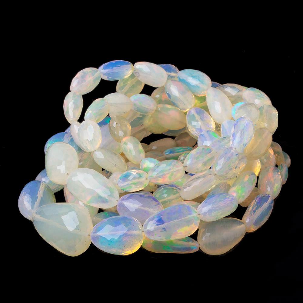 6x4-17x11mm Ethiopian Opal Straight Drill Faceted Nuggets 17 inch 42 beads AA