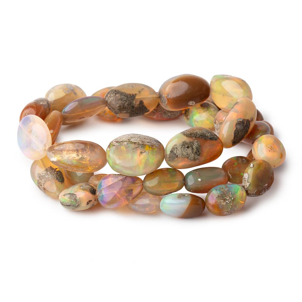 6x4-17x13mm Golden Ethiopian Opal Plain Nugget Beads 20 inch 42 pieces AA