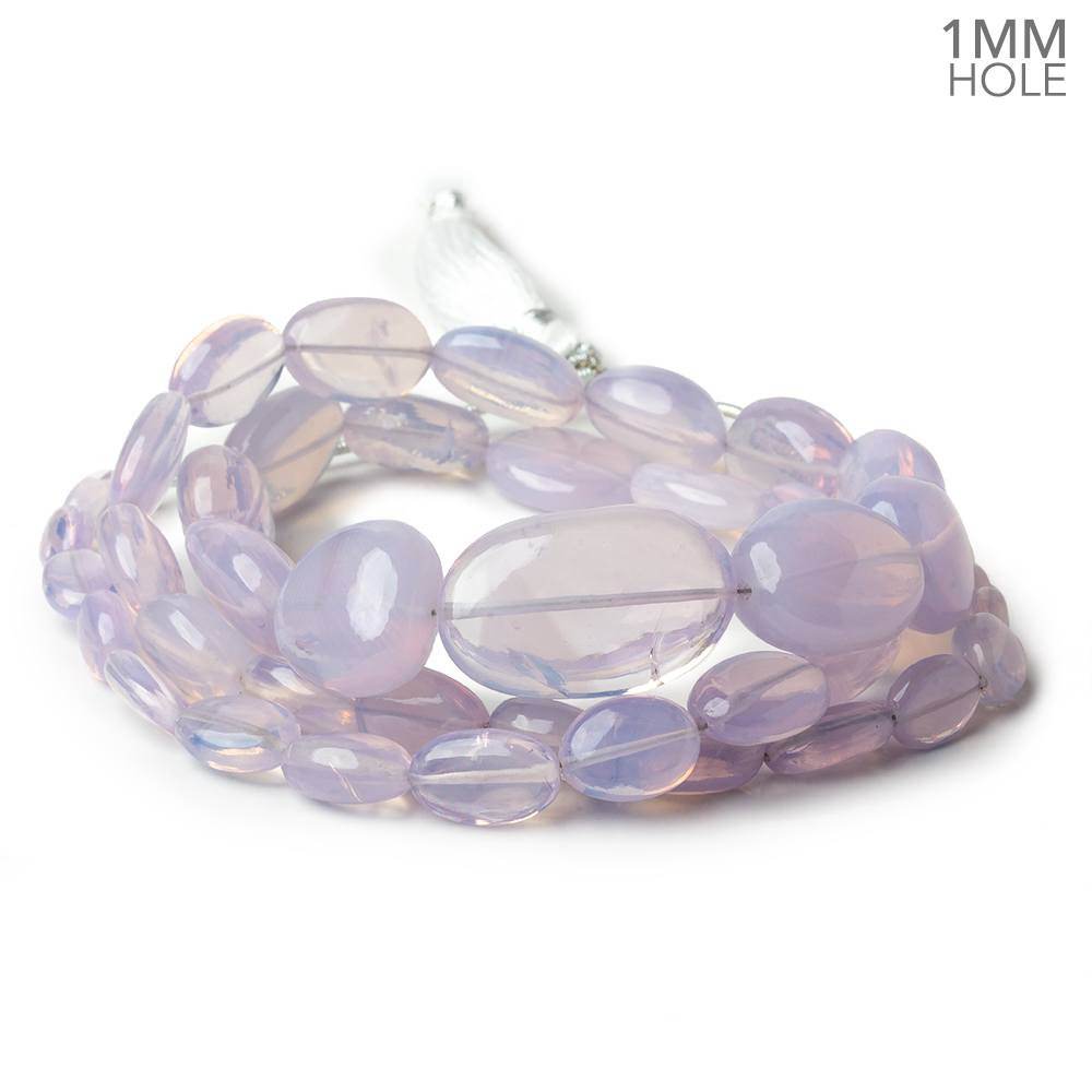 Lavender Opal straight drilled plain nuggets 19 inch 43 beads AA large hole