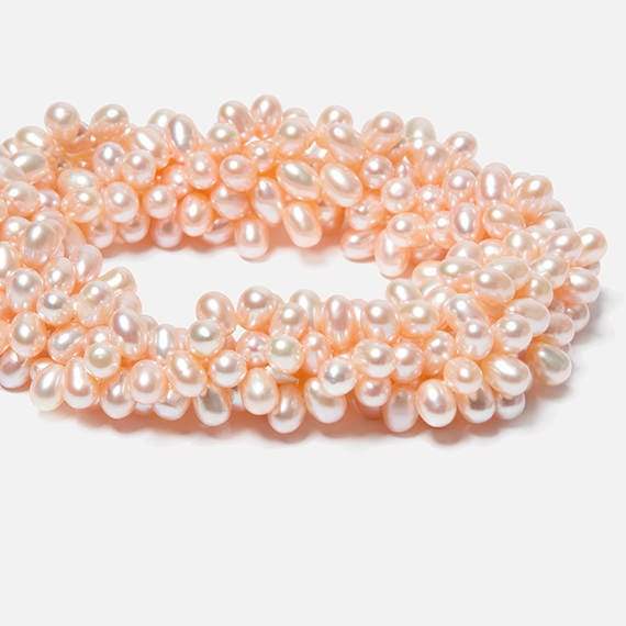 5x7mm Peach Top Drilled Oval Freshwater Pearls 15.5 inch 90 pcs