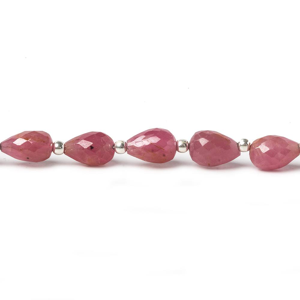 6x5-8x5mm Ruby Straight drilled Tear Drop Beads 8.25 inch 22 pieces