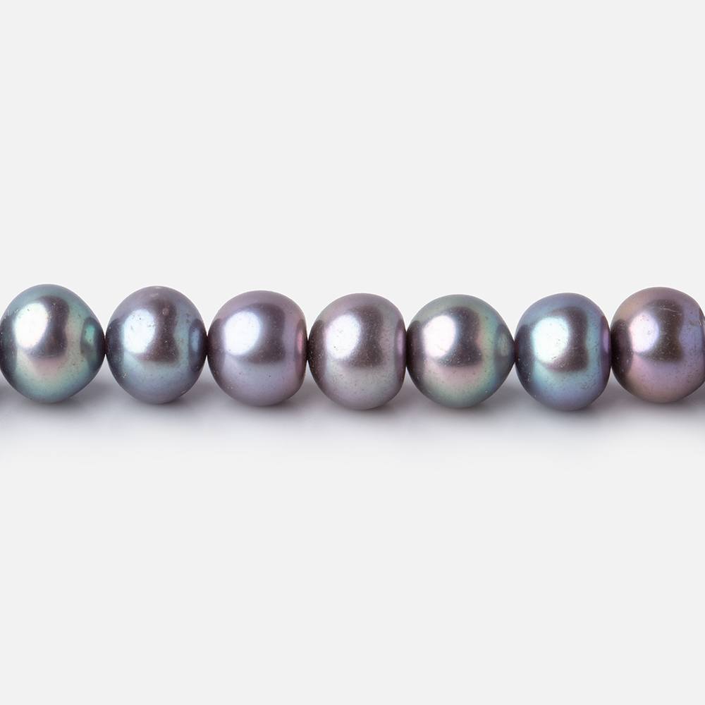 6x5mm Peacock Off Round Freshwater Pearls 16 inch 80 Beads