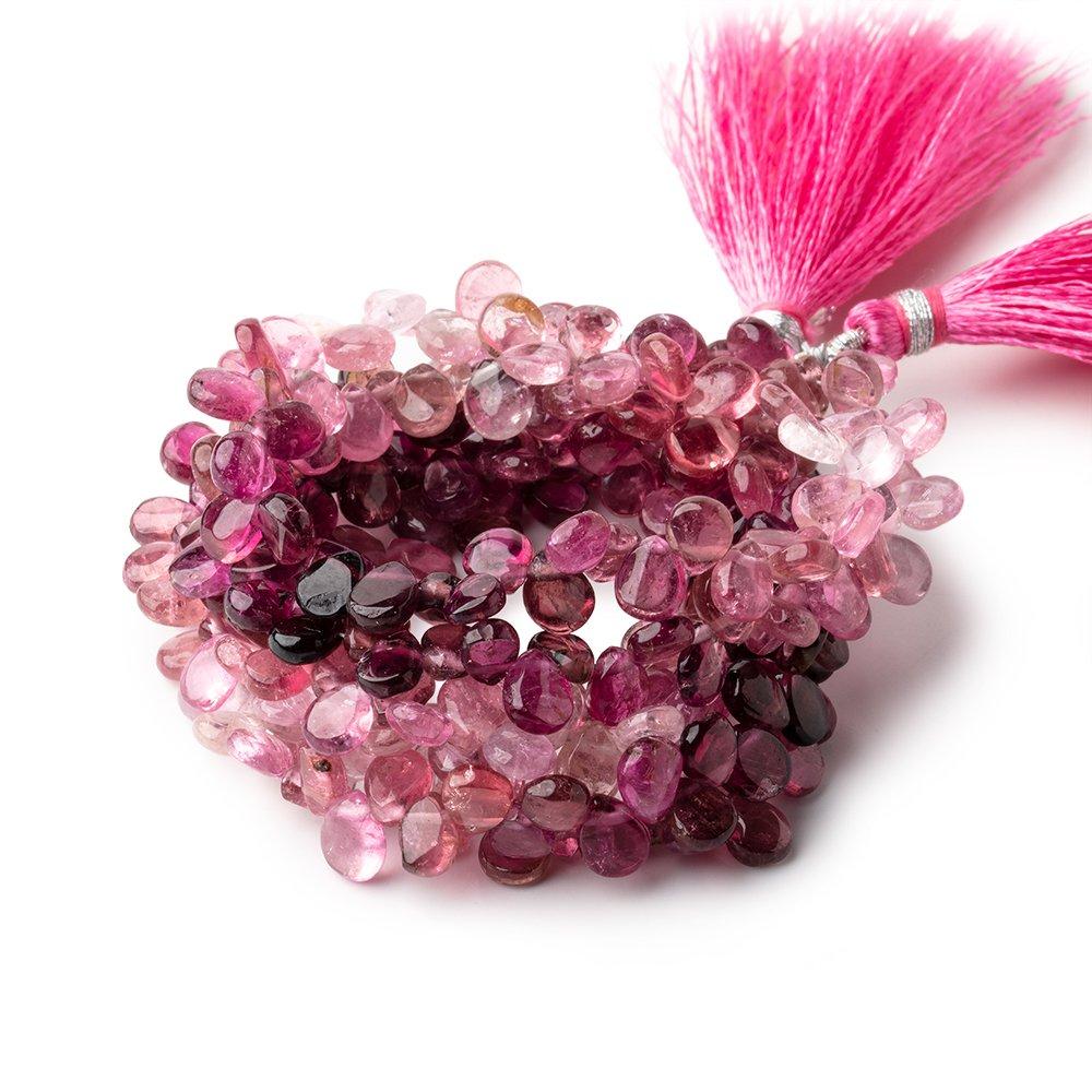 6x5mm Shaded Pink Tourmaline Plain Pear Beads 17 inch 146 pieces AA