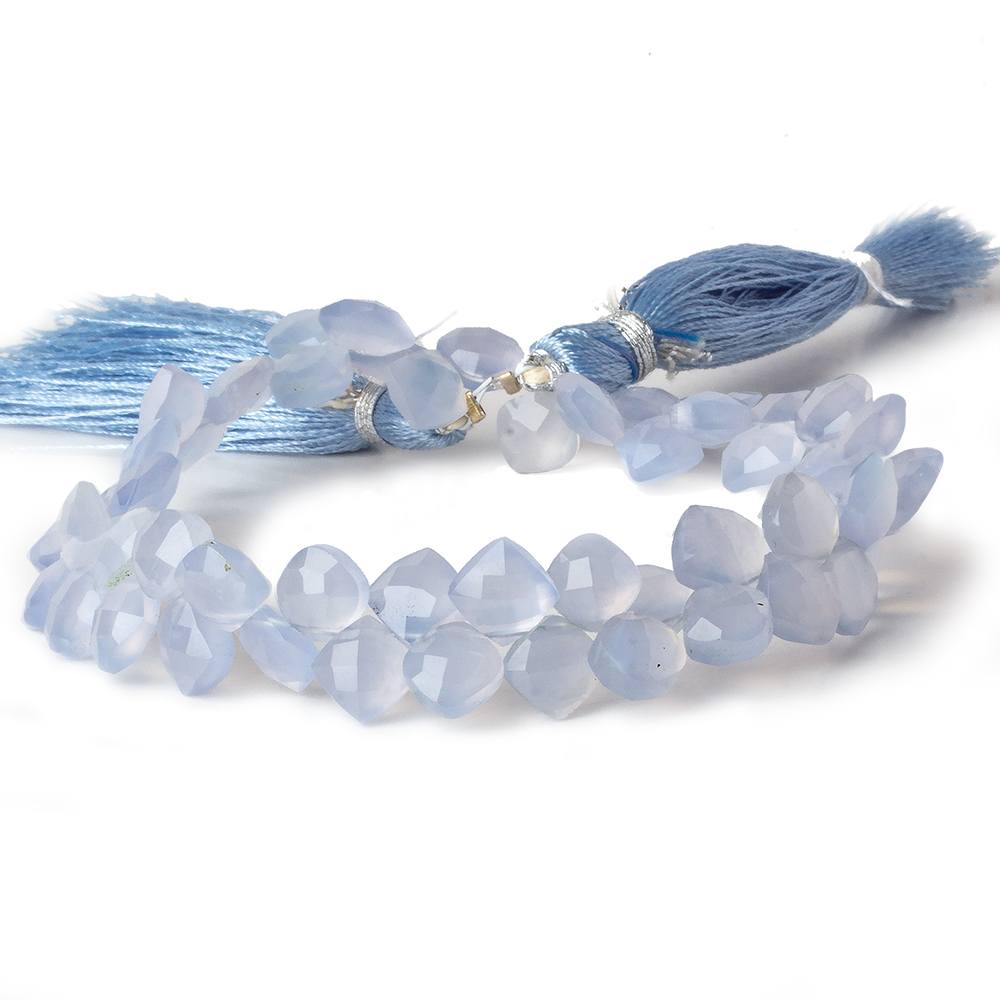6x6mm Turkish Blue Chalcedony faceted pillow beads 7.5 inch 56 pieces A