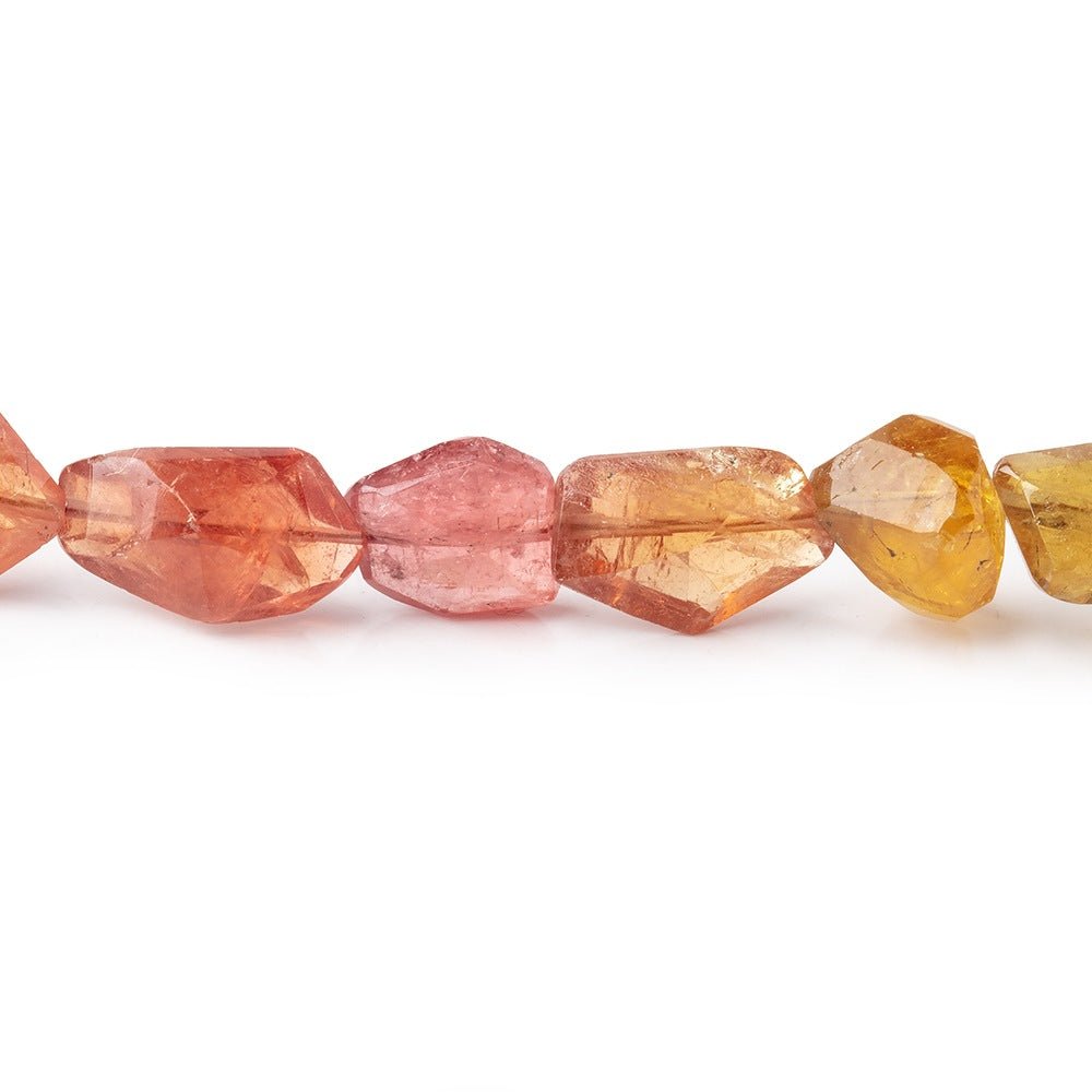 7-13mm Dravite Tourmaline Faceted Nugget Beads 15 inch 37 pieces