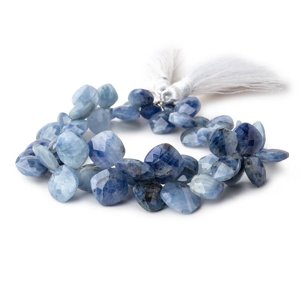 7-13mm Shaded Blue Sapphire Faceted Pillow Beads 7.5 inch 52 pieces
