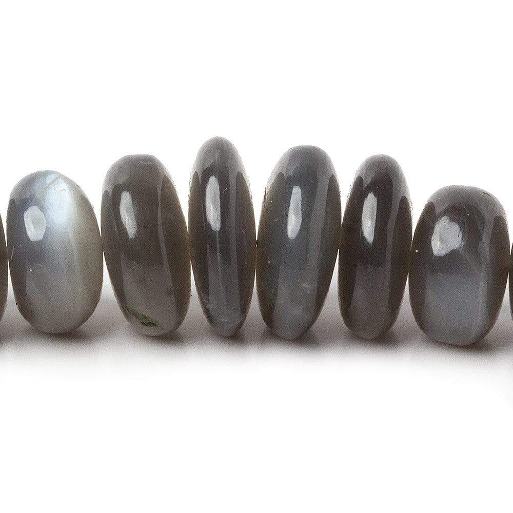 7-14mm Platinum Moonstone Plain Rondelle Beads 8 inch  37pcs