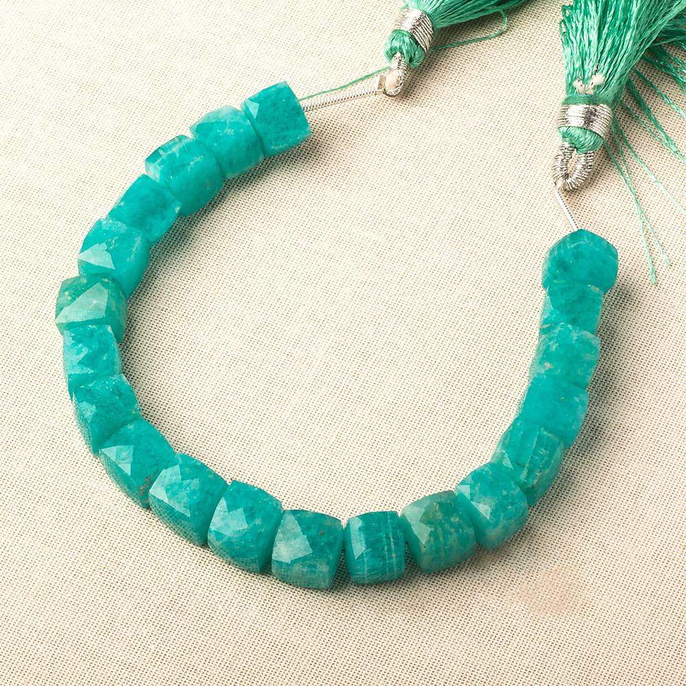 7-7.5mm Amazonite faceted cube beads 5.75 inch 20 pieces