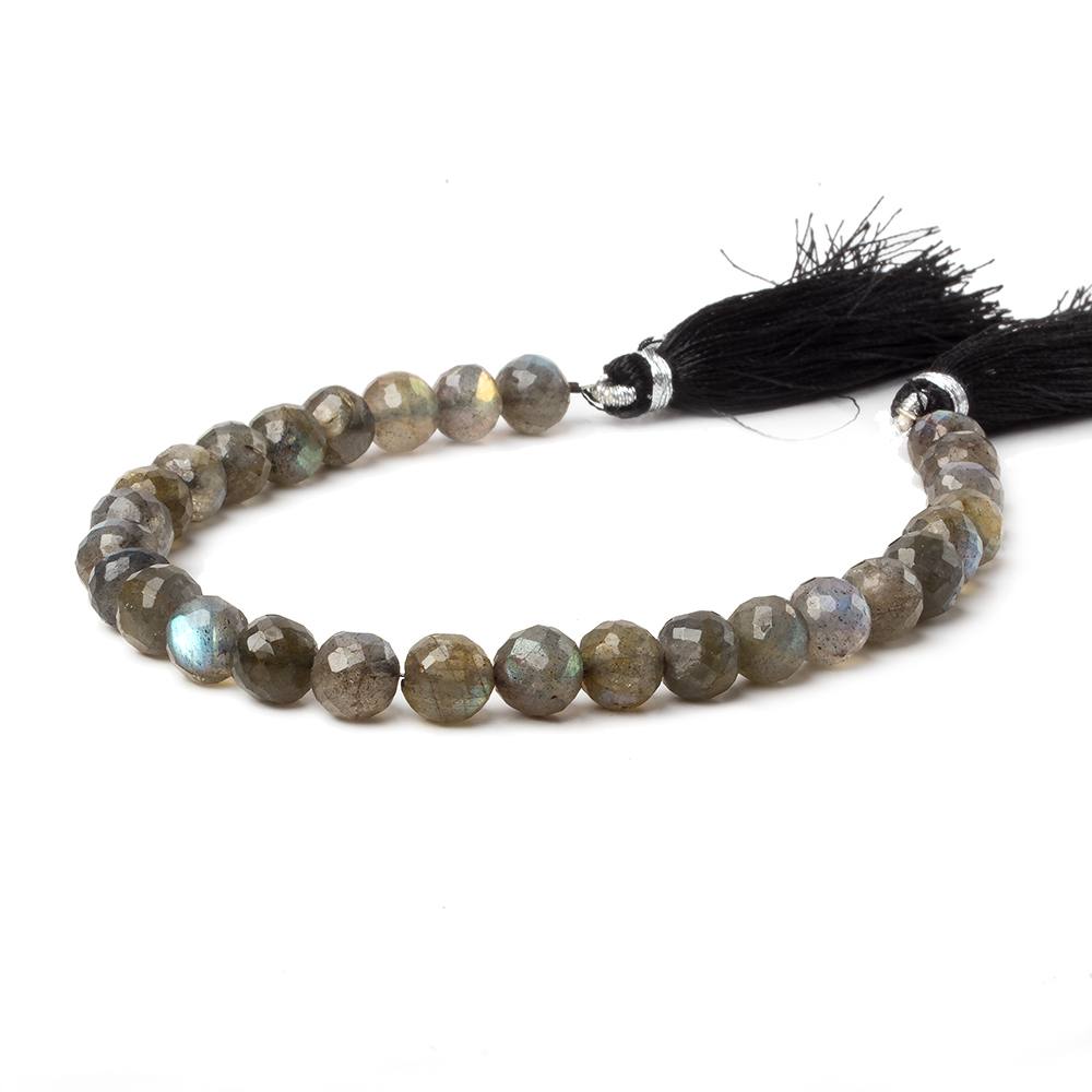 7-7.5mm Labradorite faceted round beads 8 inch 28 pieces A
