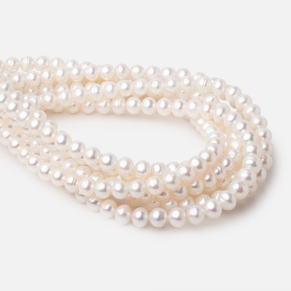 7-8mm Off White Chinese Akoya Saltwater Pearls 15.5 inch 56 pieces A